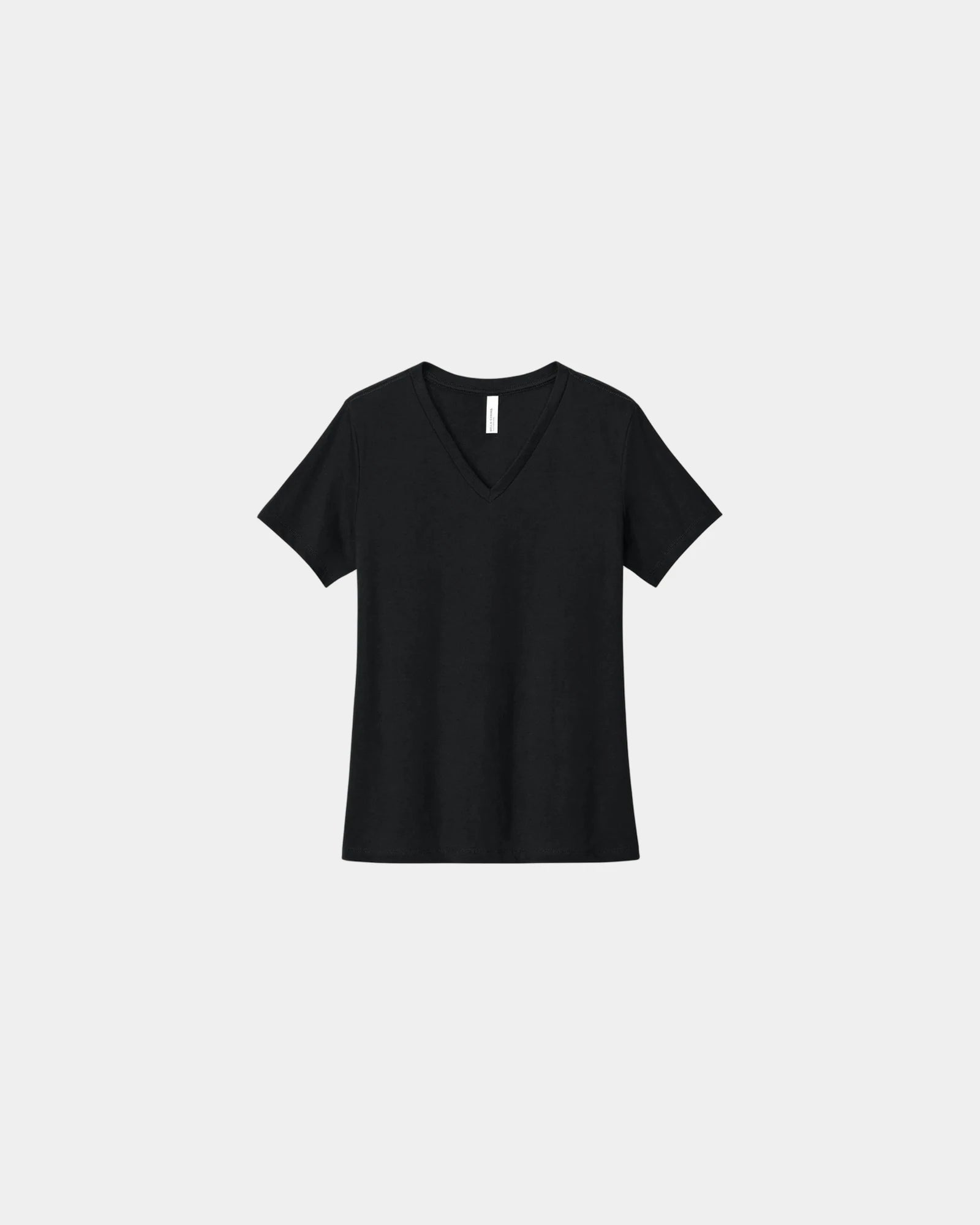 Custom relaxed women's heather V-neck tee - Solid Black Blend
