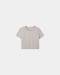 Custom flowy cropped tee women's tailored sleeve top - Heather Dust