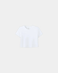 Custom flowy cropped tee women's tailored sleeve top - White