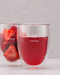 Custom double-wall glass 12 oz two-piece set - 6