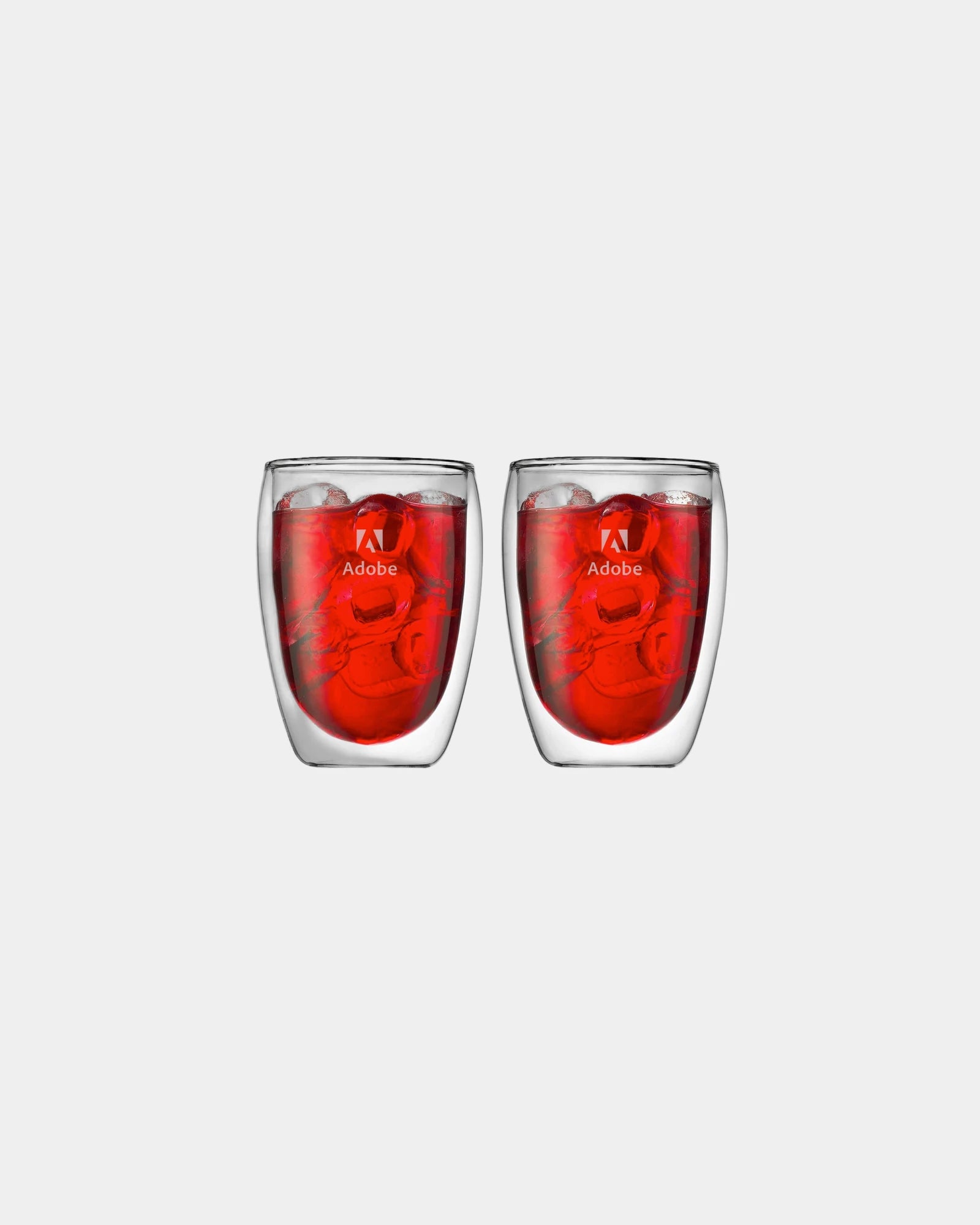 Custom double-wall glass 12 oz two-piece set - 2