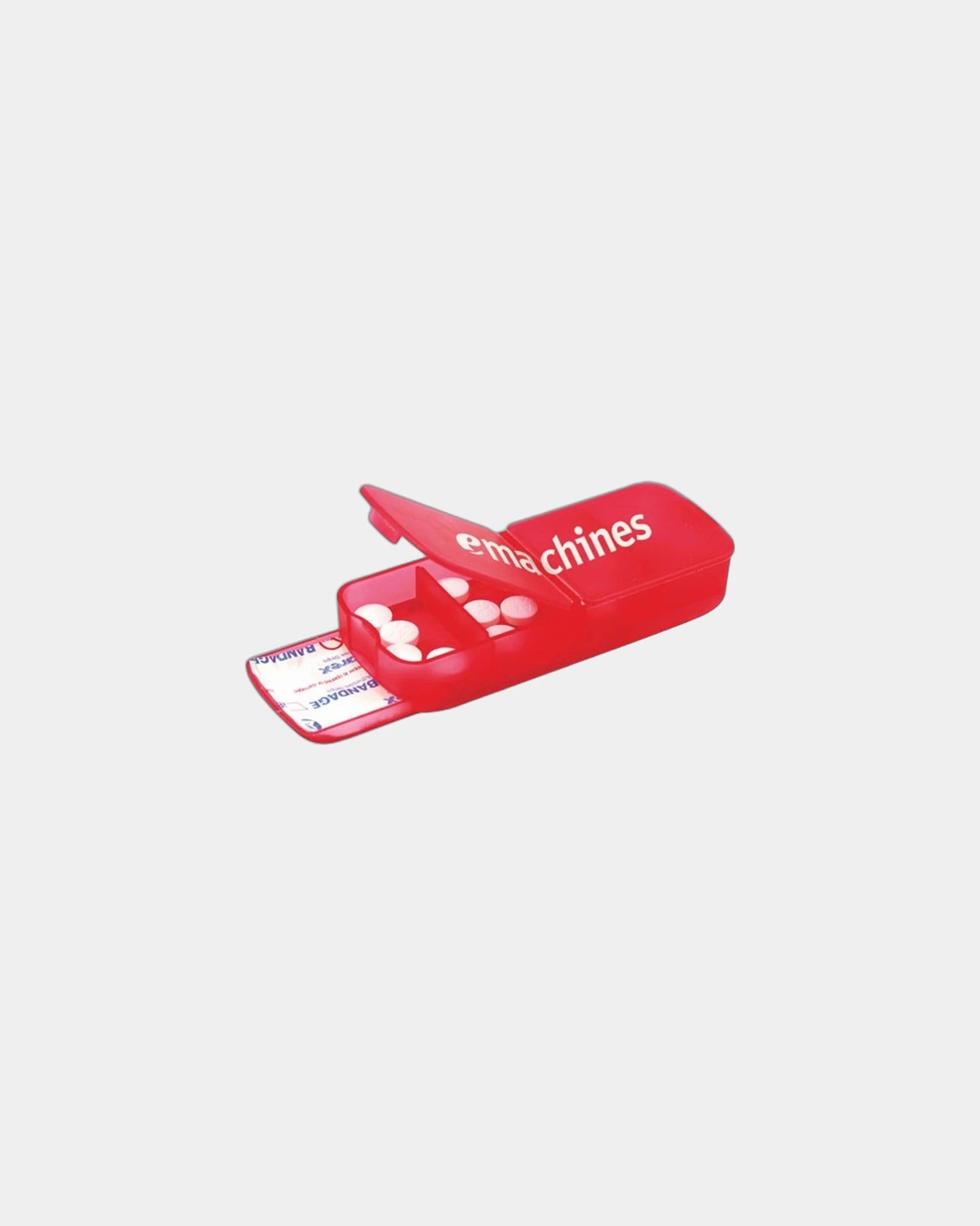 Custom translucent bandage dispenser with pill case - Translucent Red
