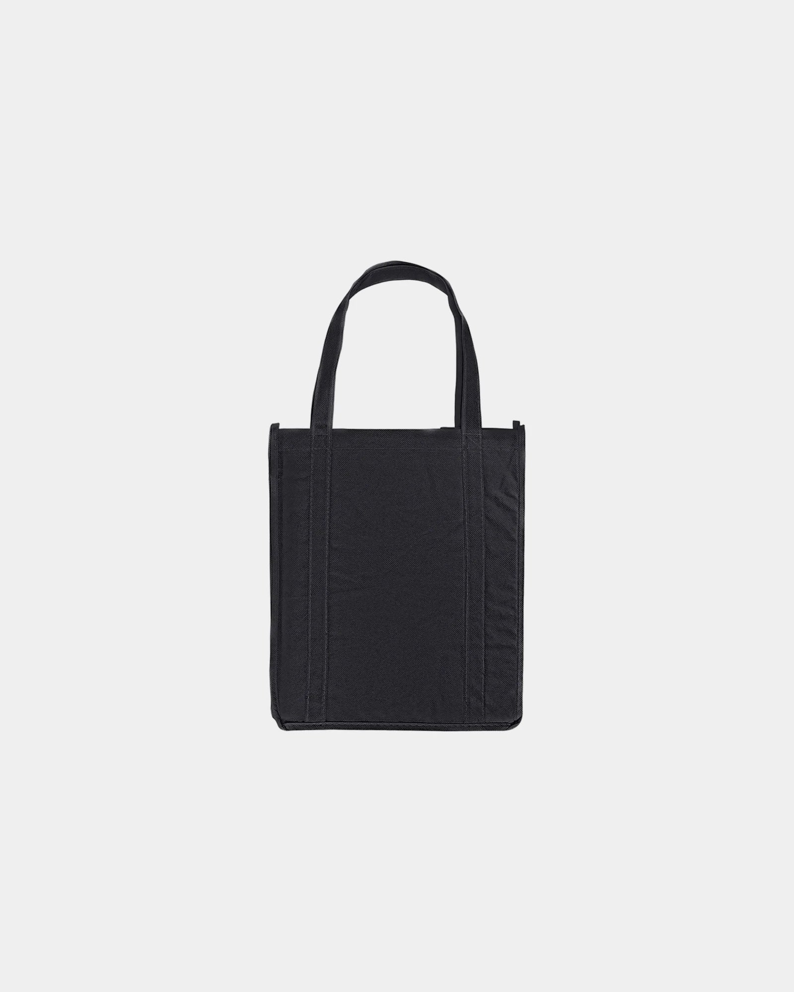 Custom non-woven grocery tote bag with 8" gusset - Black