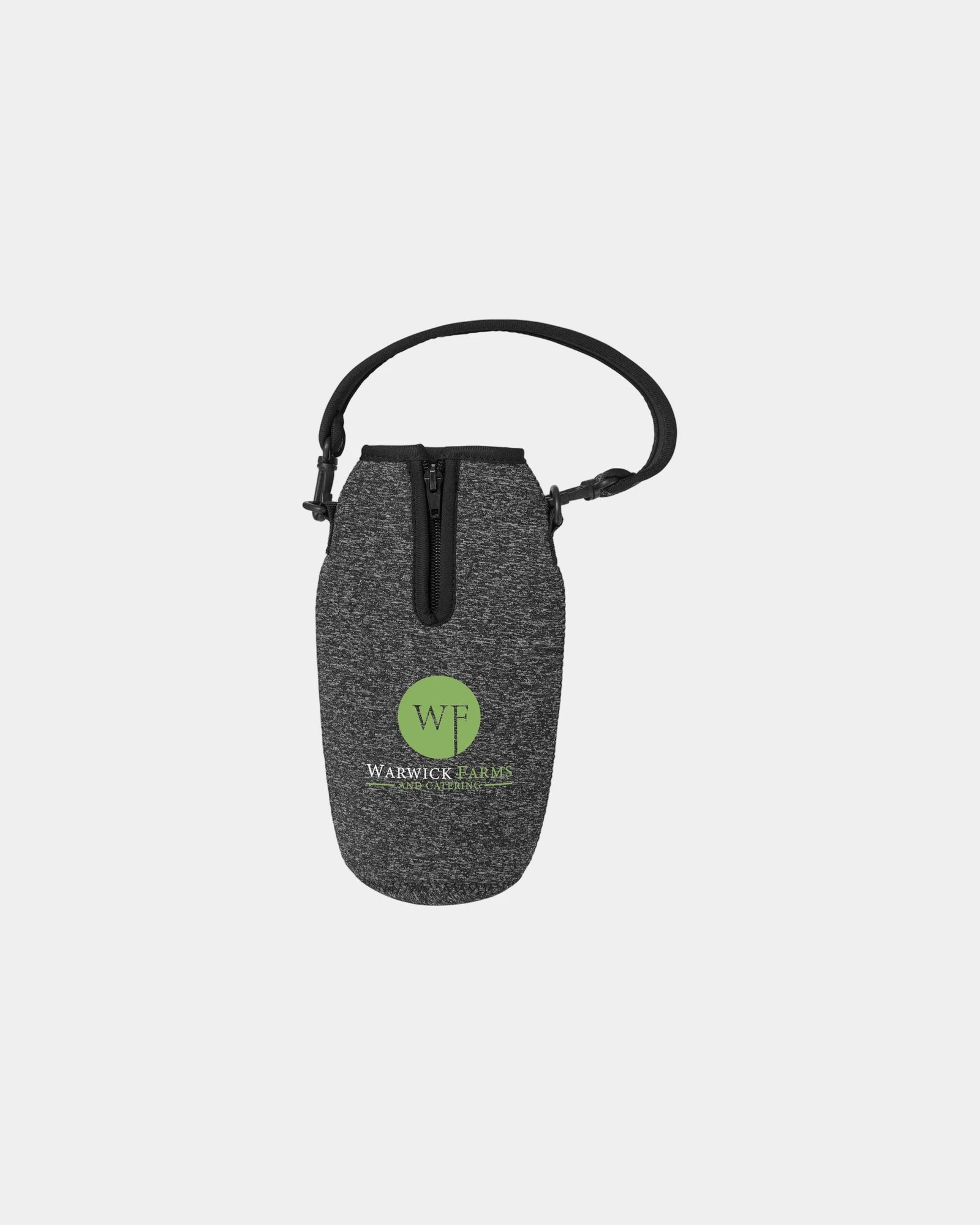 Custom neoprene wine cooler bag with corkscrew set - Black Heather