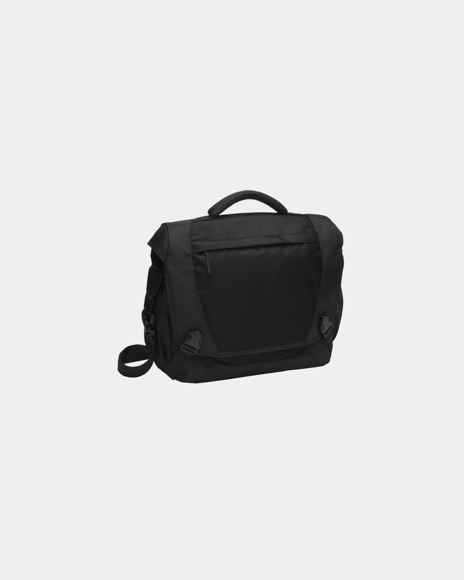 Custom ballistic polyester Port Authority laptop messenger - Black
