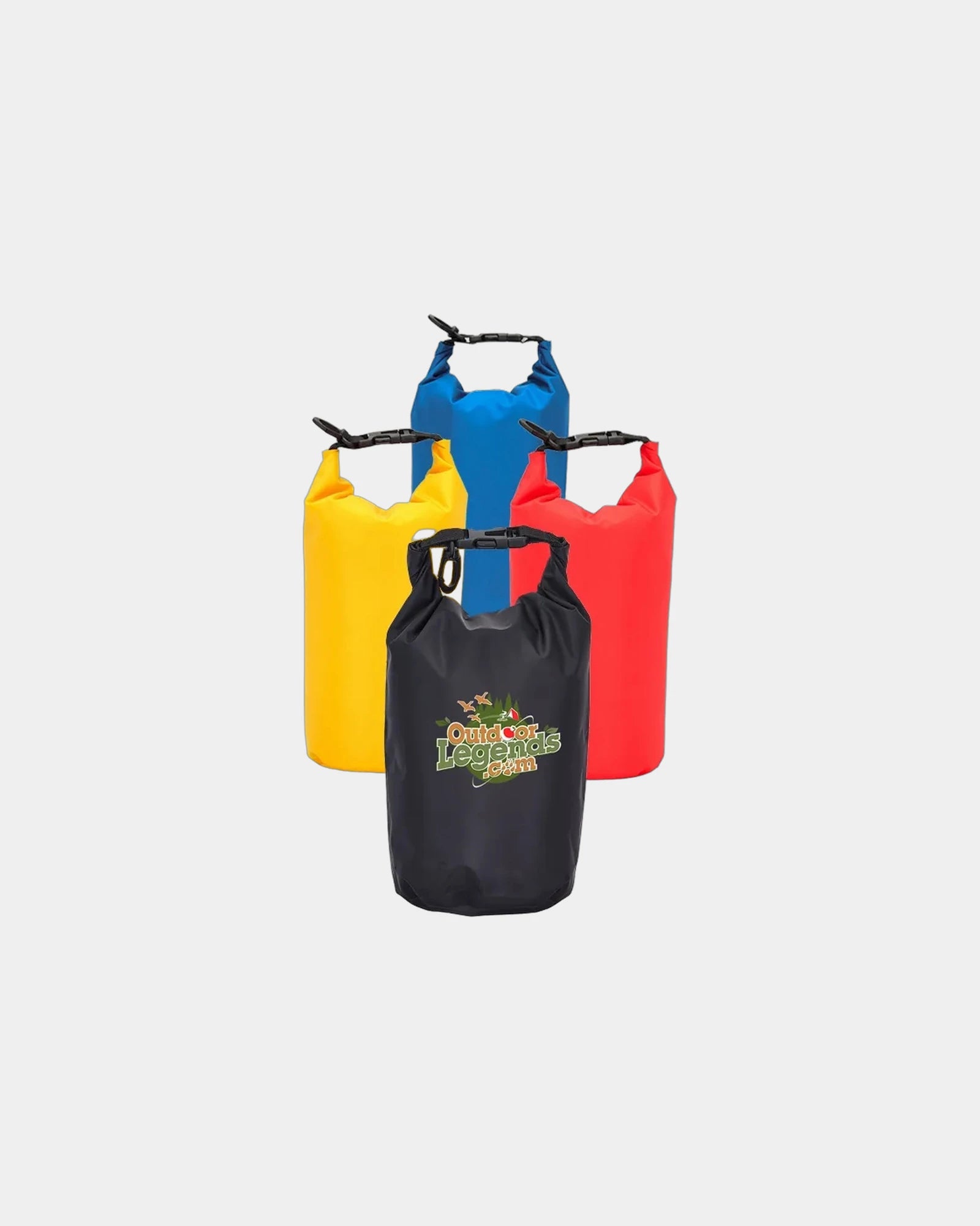 Custom waterproof 4L dry bag with carabiner clip - Black