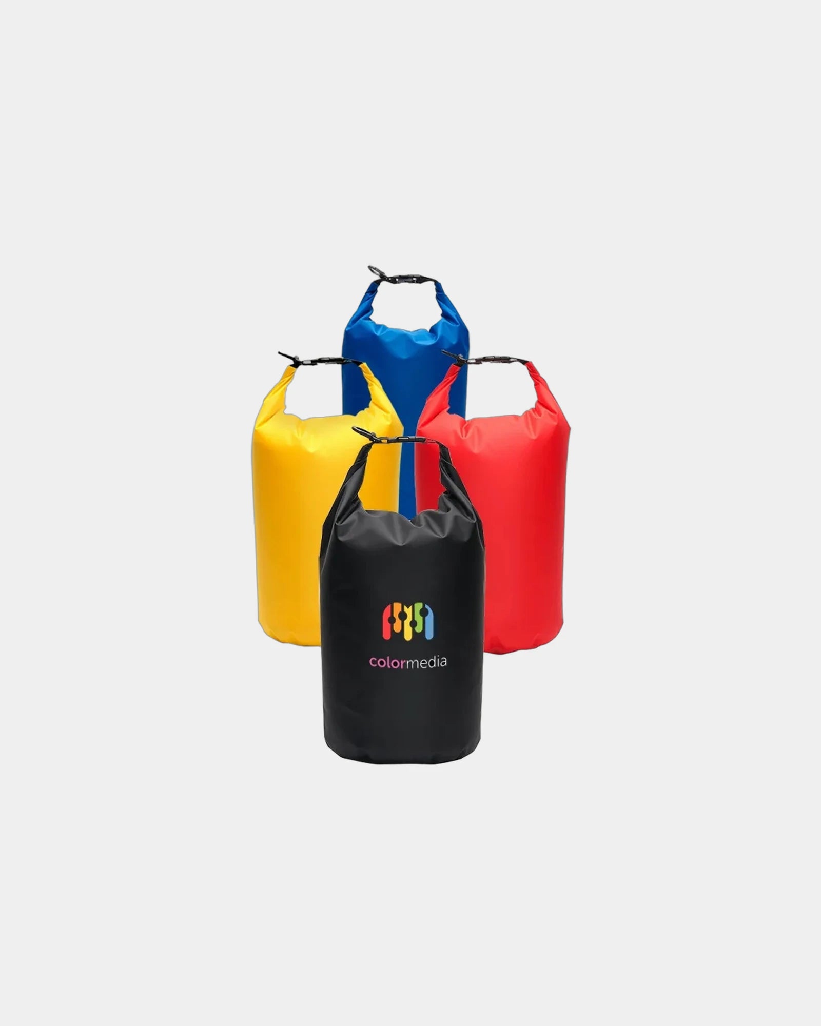 Custom waterproof 12L polyester dry bag with clip - Black