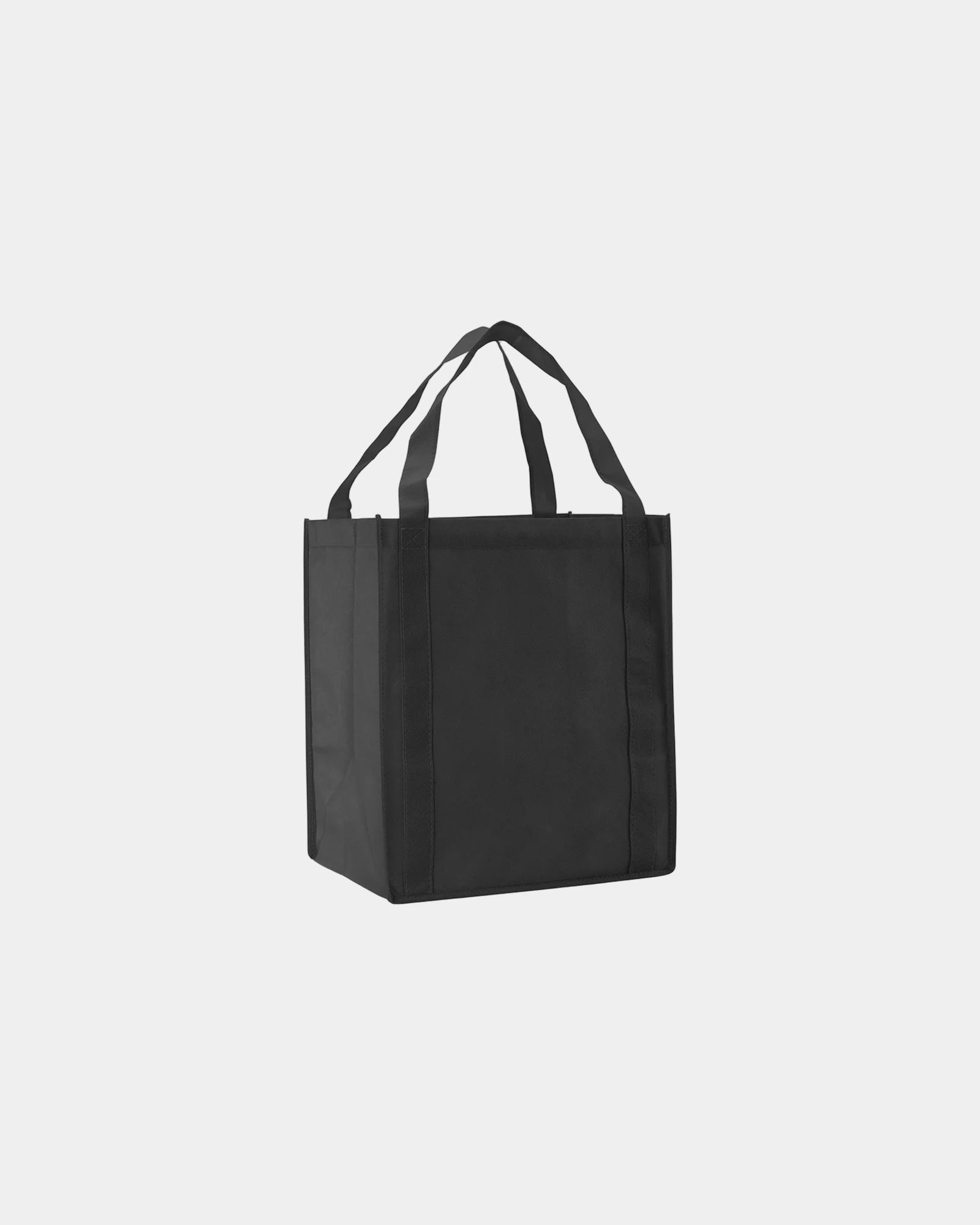 Custom non-woven grocery tote bag with 10" gusset - Black