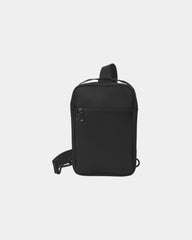 Custom matte polyester Port Authority sling bag - Deep Black