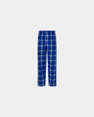 Custom cotton flannel pajama pants for men - Electric Royal Carnegie Plaid