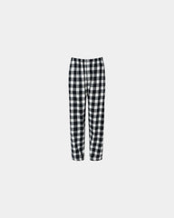 Custom cotton flannel pajama pants for men - Black/ White Buffalo Plaid