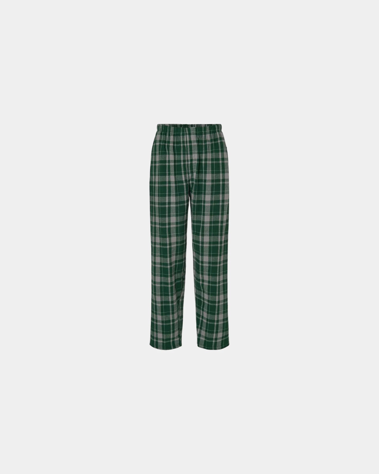 Custom cotton flannel pajama pants for men - Green Jordan Plaid