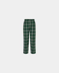Custom cotton flannel pajama pants for men - Green Jordan Plaid