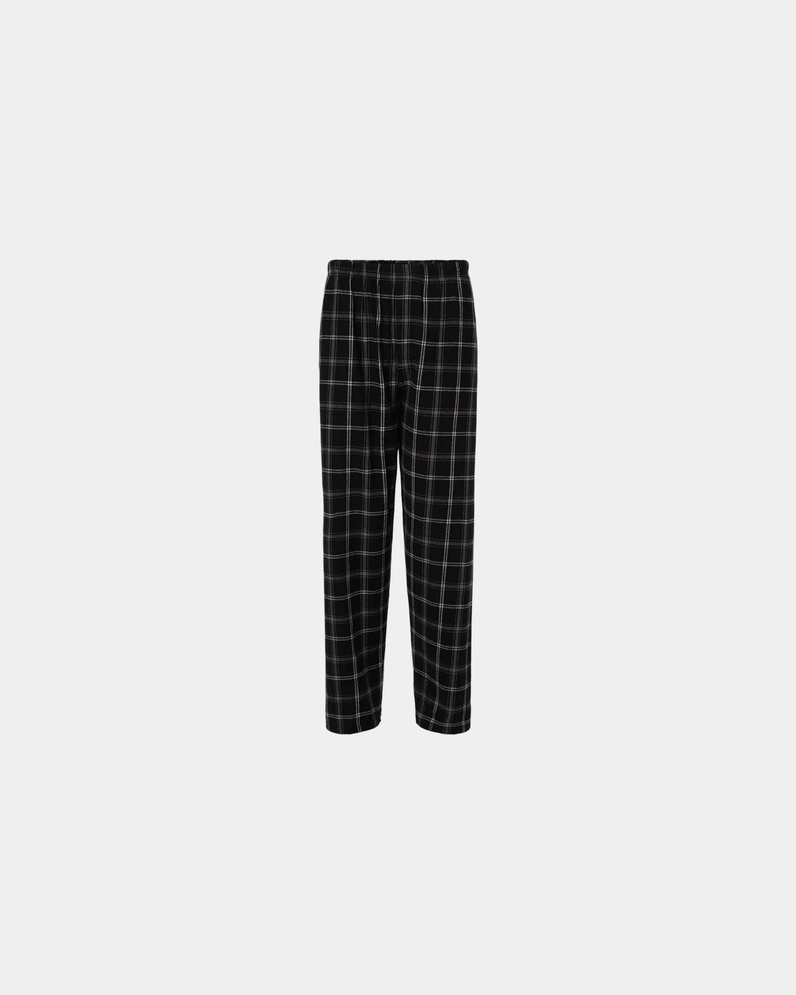 Custom cotton flannel pajama pants for men - Varsity Black Oxford Plaid