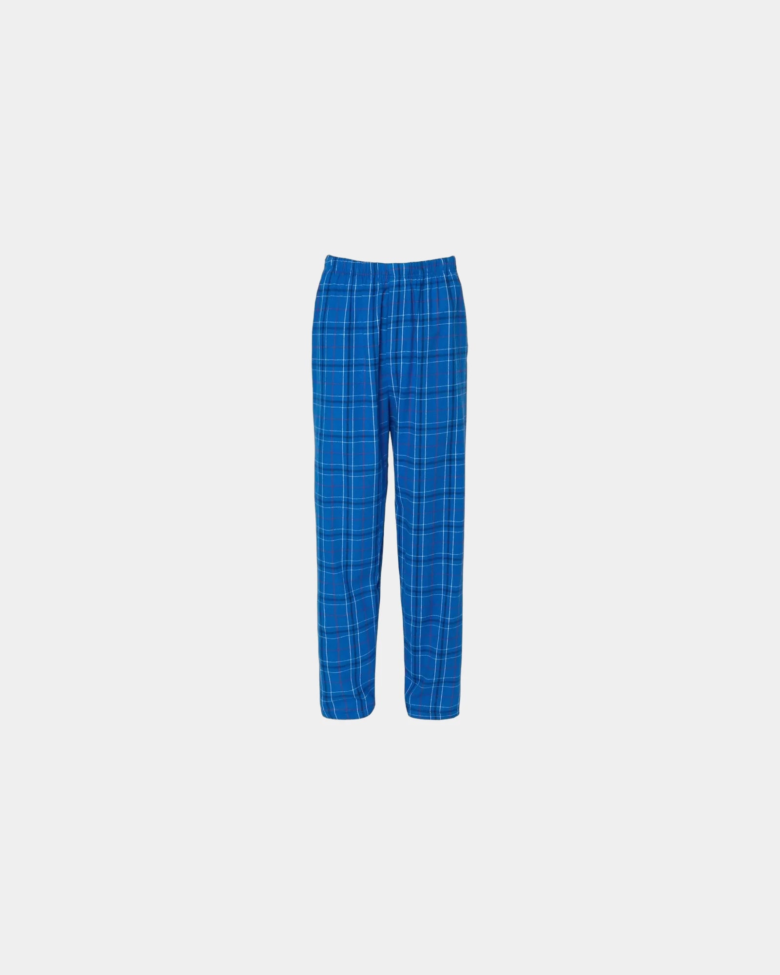 Custom cotton flannel pajama pants for men - Royal Field Day Plaid