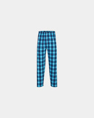 Custom cotton flannel pajama pants for men - Snow Plaid