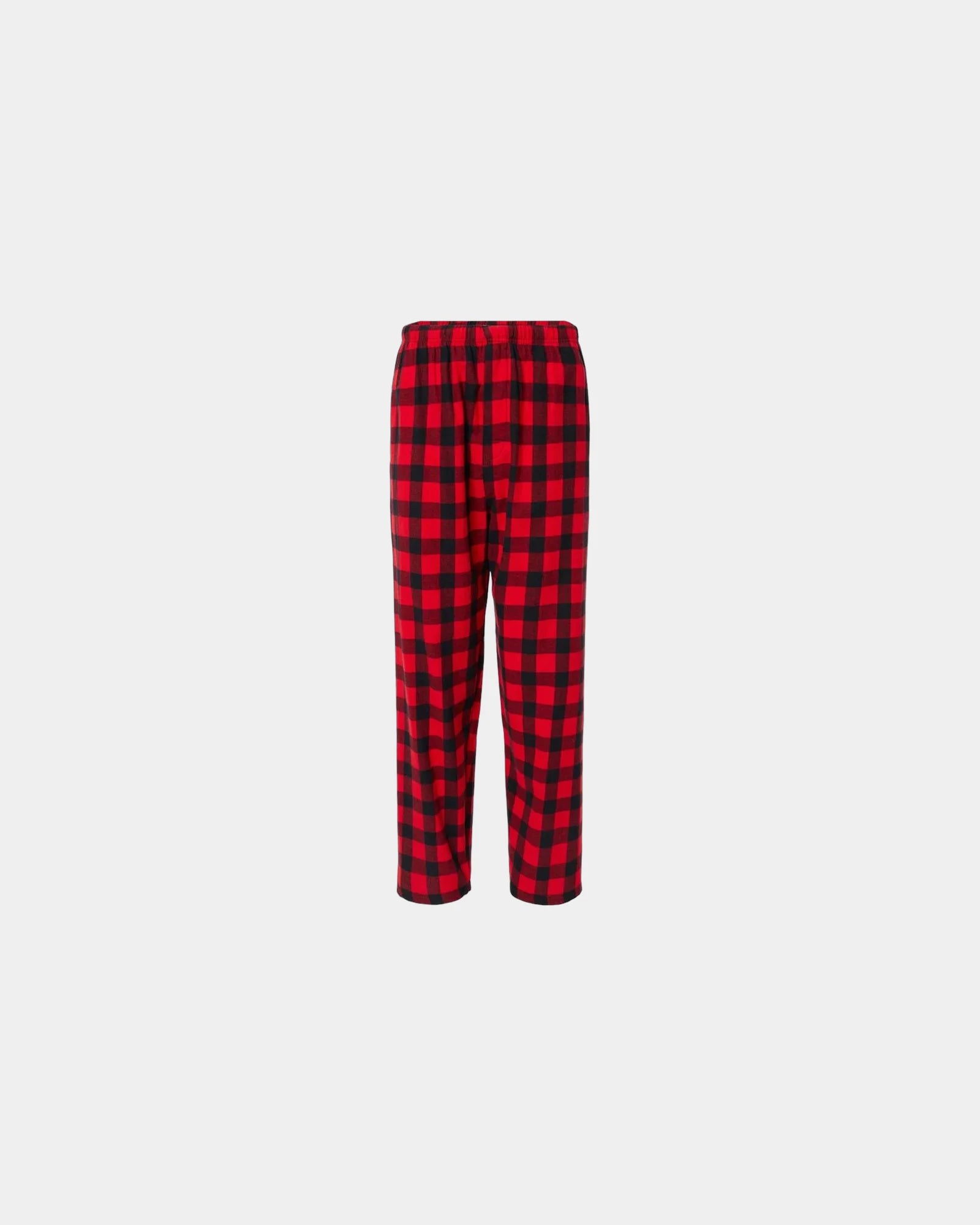 Custom cotton flannel pajama pants for men - Red/ Black Buffalo