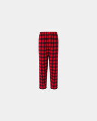 Custom cotton flannel pajama pants for men - Red/ Black Buffalo