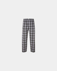 Custom cotton flannel pajama pants for men - Charcoal Lavender Tomboy Plaid