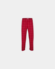 Custom cotton flannel pajama pants for men - Crimson Field Day Plaid