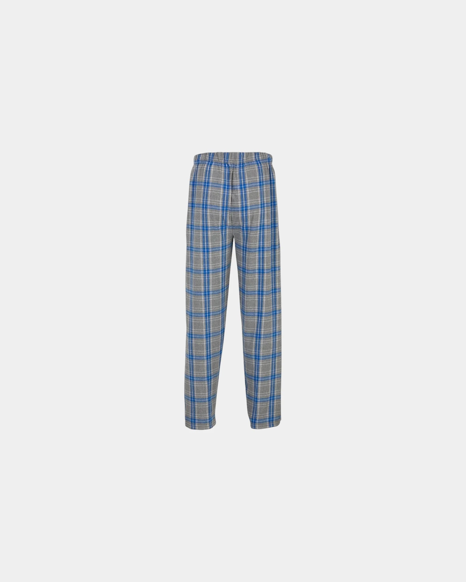 Custom cotton flannel pajama pants for men - Oxford Heather/ Royal Kingston