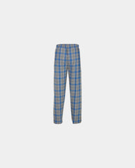 Custom cotton flannel pajama pants for men - Oxford Heather/ Royal Kingston