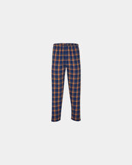 Custom cotton flannel pajama pants for men - Heritage Navy/ Orange/ Grey Plaid