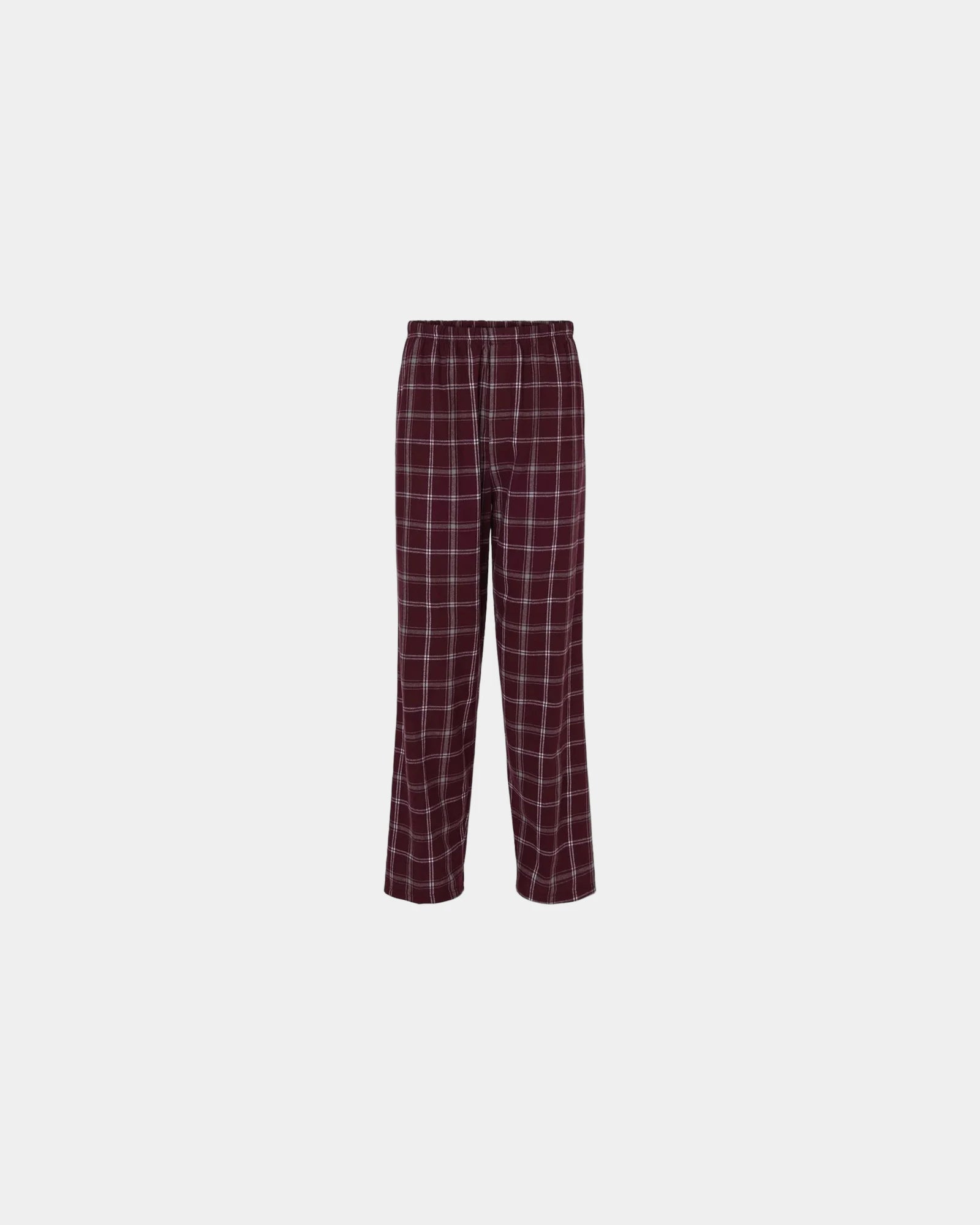 Custom cotton flannel pajama pants for men - Varsity Maroon Oxford Plaid