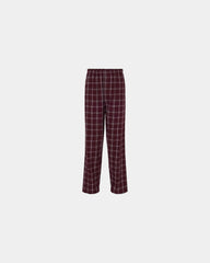 Custom cotton flannel pajama pants for men - Varsity Maroon Oxford Plaid