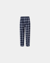 Custom cotton flannel pajama pants for men - Navy/ Silver Plaid