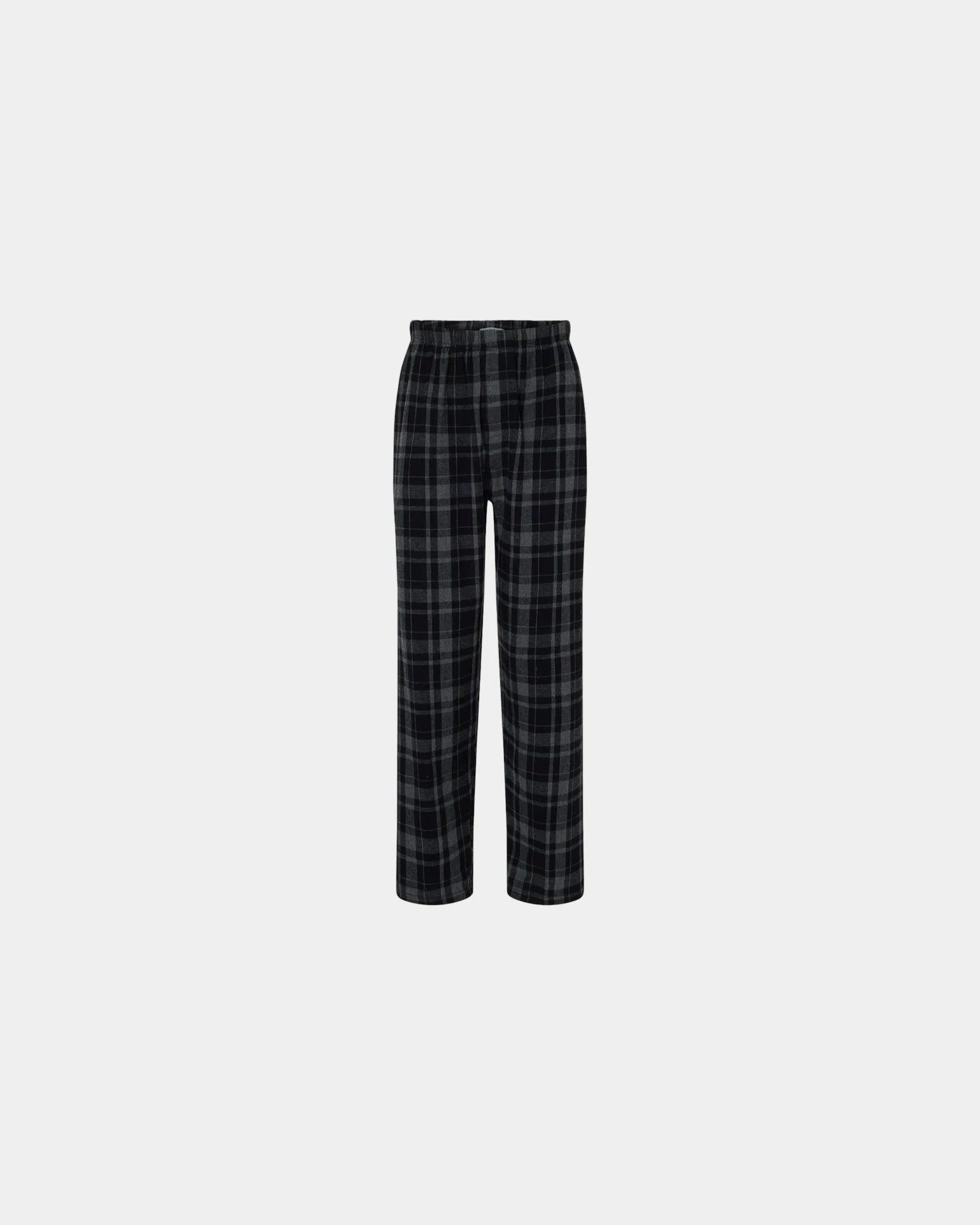 Custom cotton flannel pajama pants for men - Black Jordan Plaid