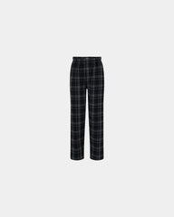 Custom cotton flannel pajama pants for men - Black Jordan Plaid