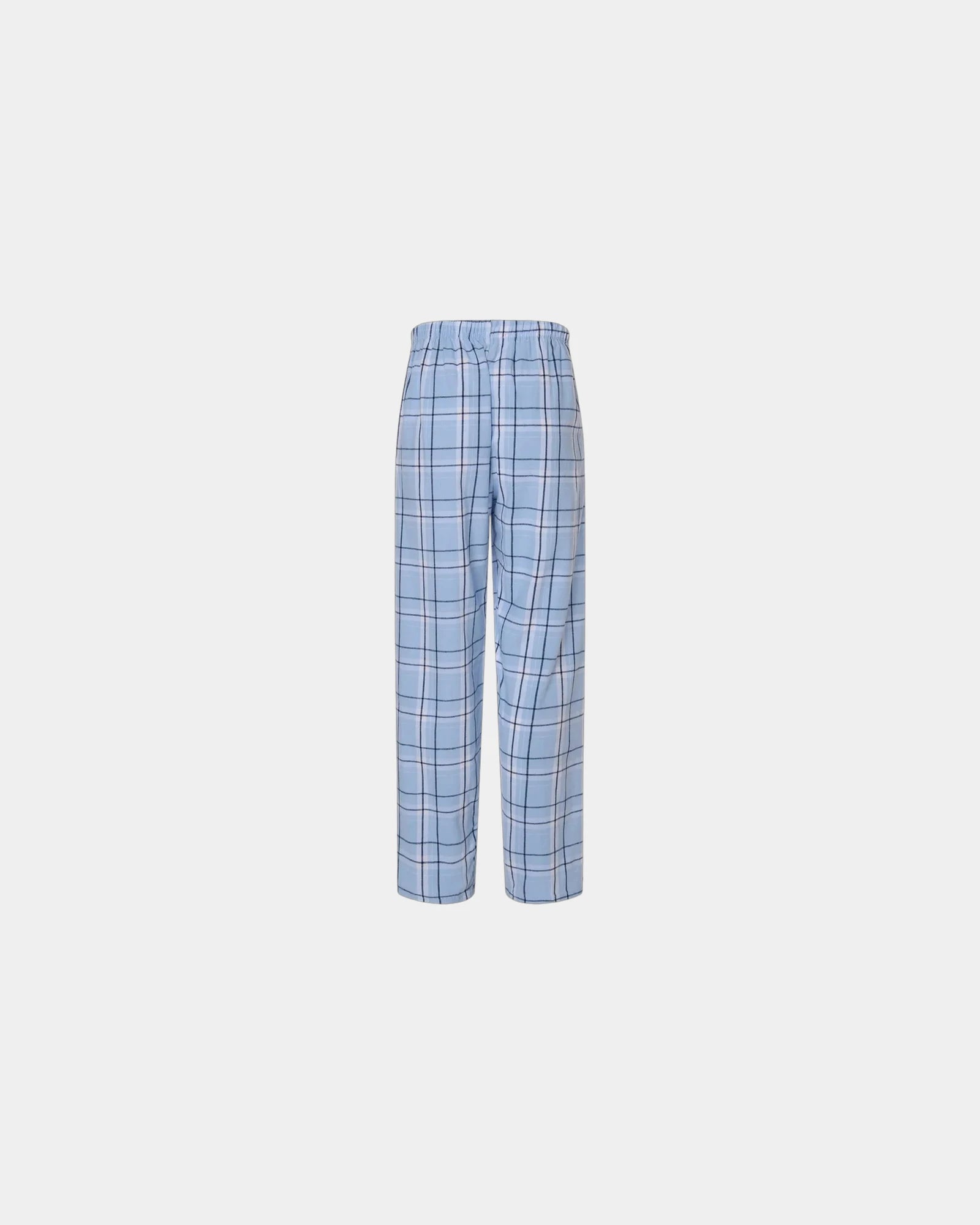 Custom cotton flannel pajama pants for men - Sky Blue Carnegie Plaid