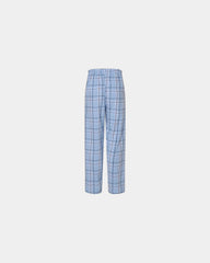 Custom cotton flannel pajama pants for men - Sky Blue Carnegie Plaid