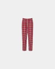 Custom cotton flannel pajama pants for men - Heritage Garnet Plaid