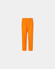 Custom cotton flannel pajama pants for men - Orange Field Day Plaid