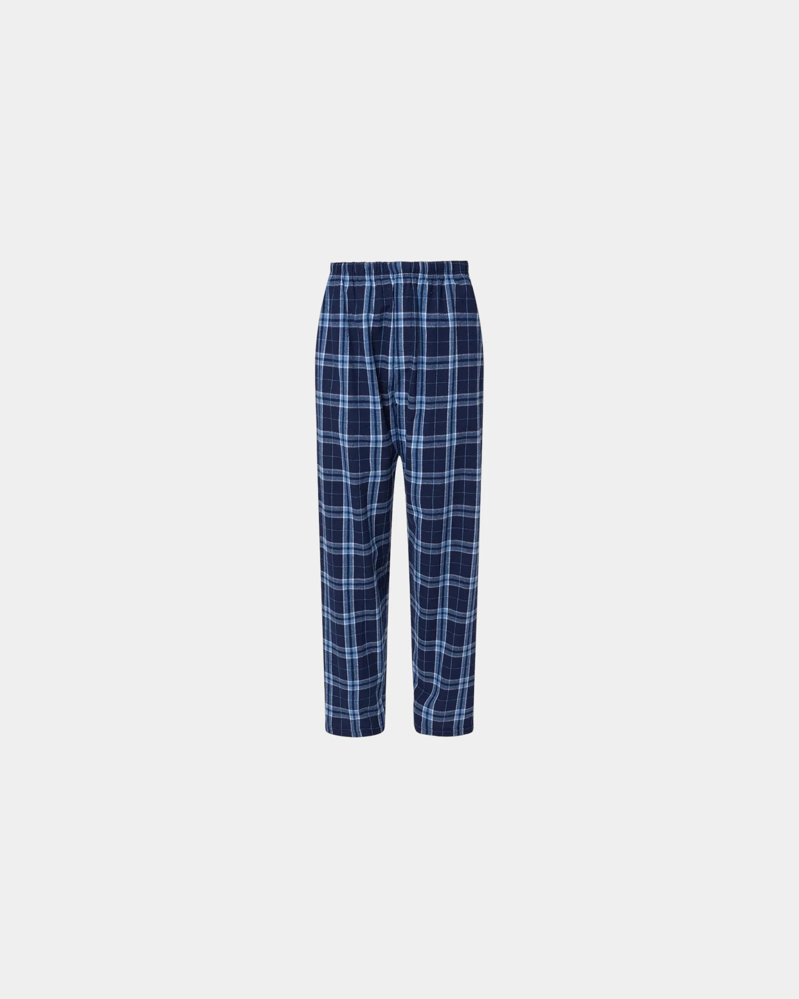 Custom cotton flannel pajama pants for men - Navy/ Columbia Plaid