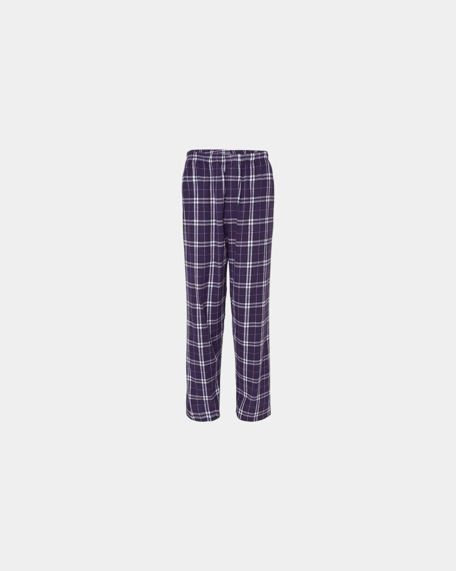 Custom cotton flannel pajama pants for men - Purple/ White Plaid