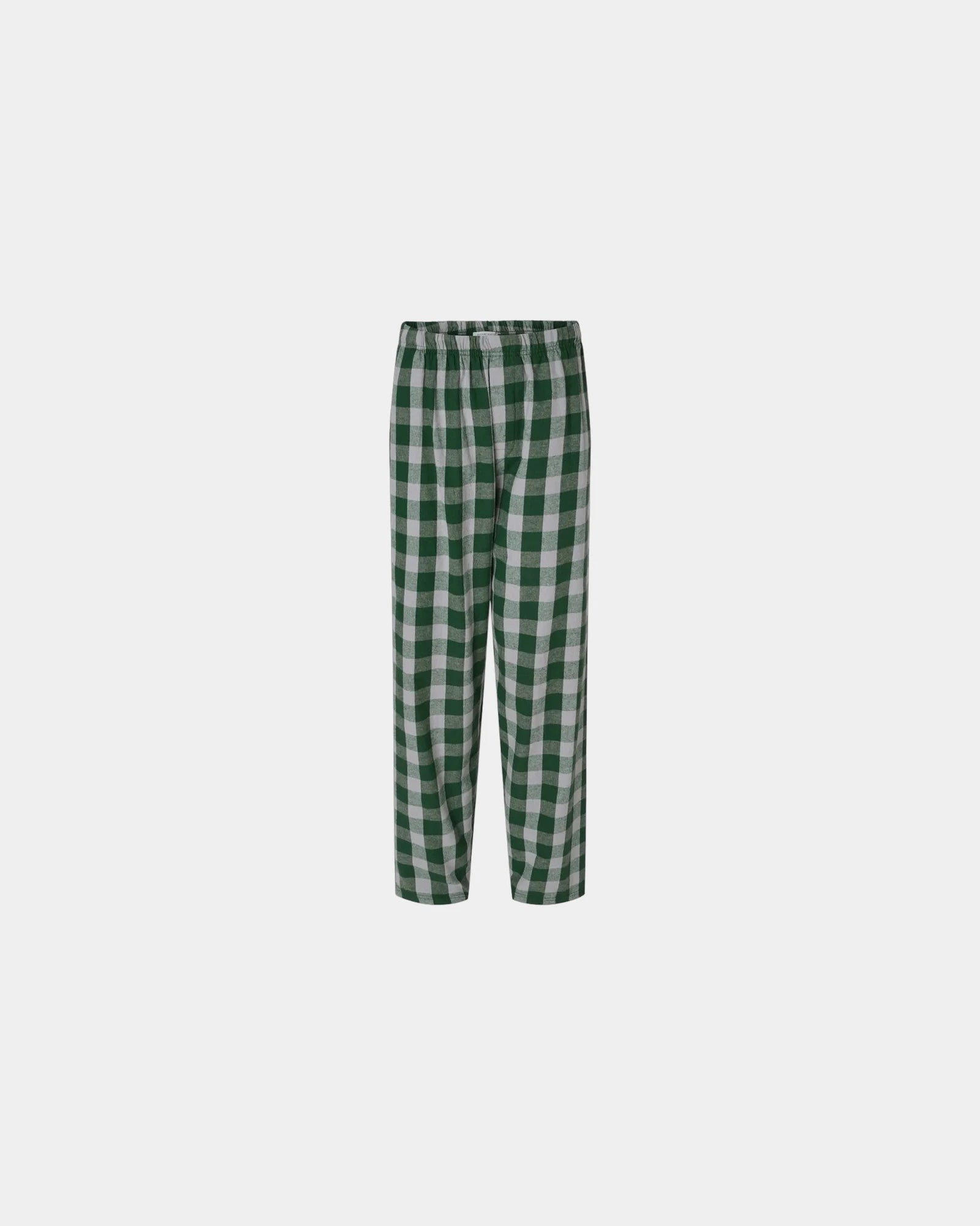 Custom cotton flannel pajama pants for men - Green/ Oxford Buffalo