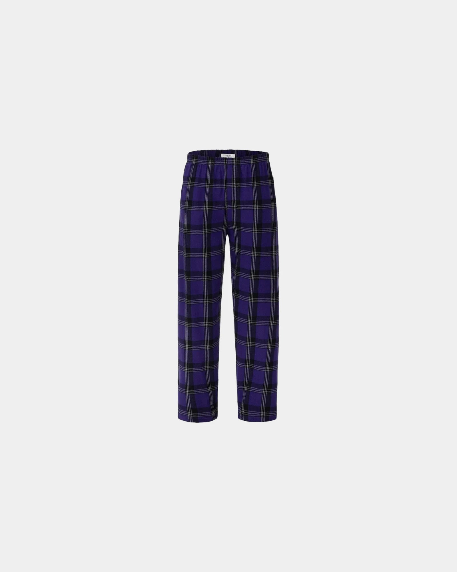 Custom cotton flannel pajama pants for men - Purple Mcintosh Plaid