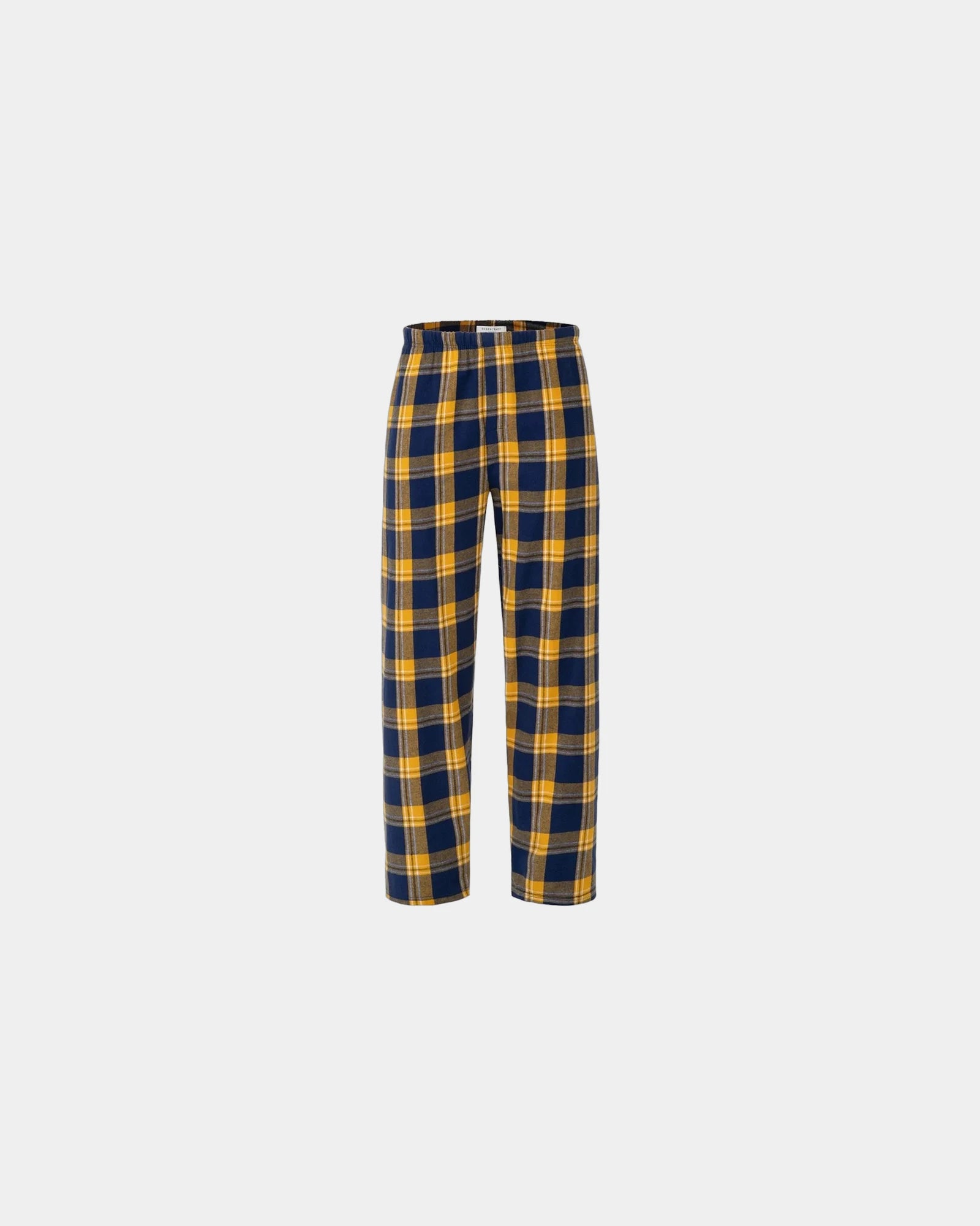 Custom cotton flannel pajama pants for men - Navy Gold Mcintosh Plaid