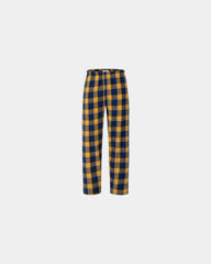 Custom cotton flannel pajama pants for men - Navy Gold Mcintosh Plaid