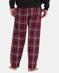 Custom cotton flannel pajama pants for men - Maroon Plaid