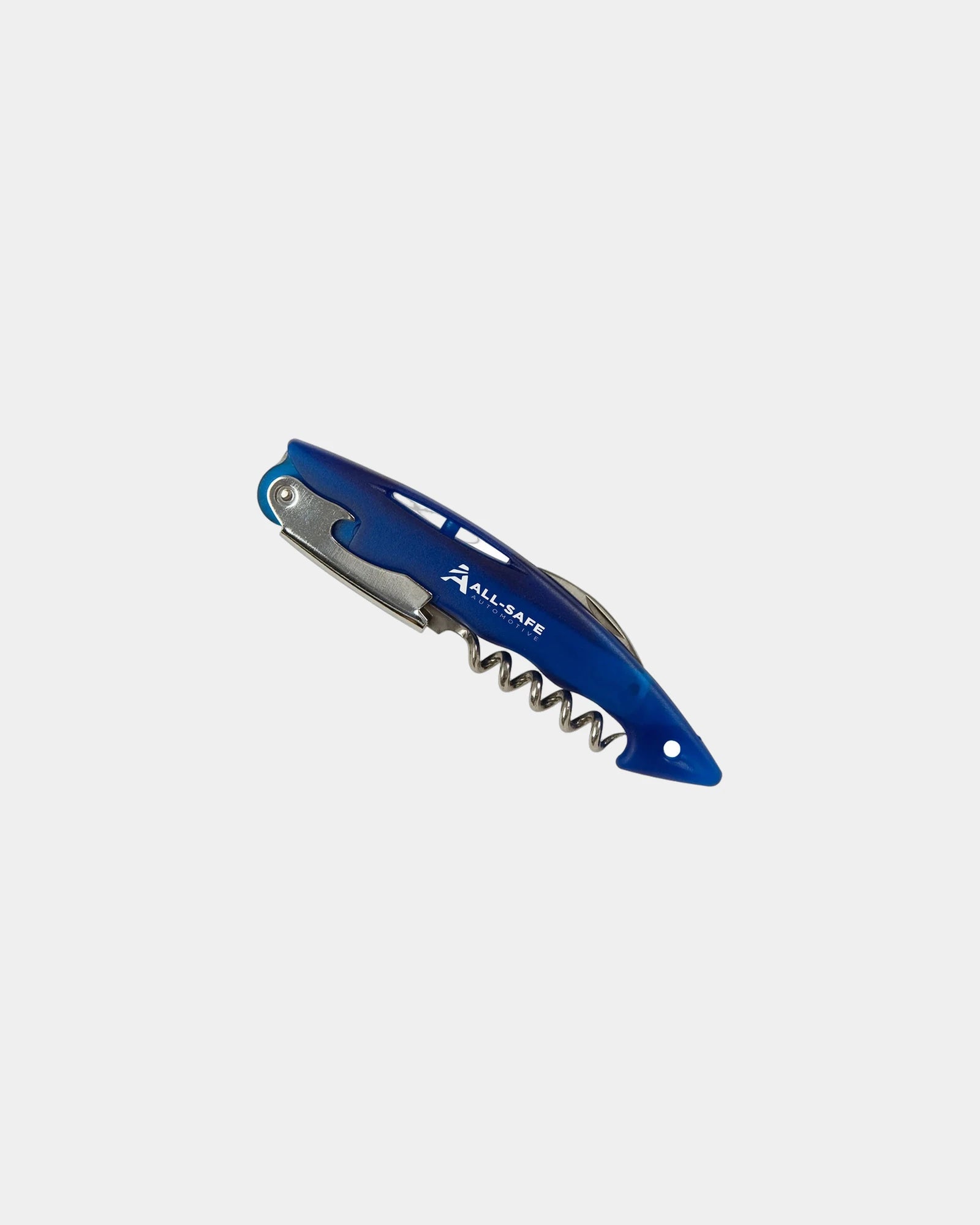 Custom ABS plastic wine opener with corkscrew design - Translucent Blue