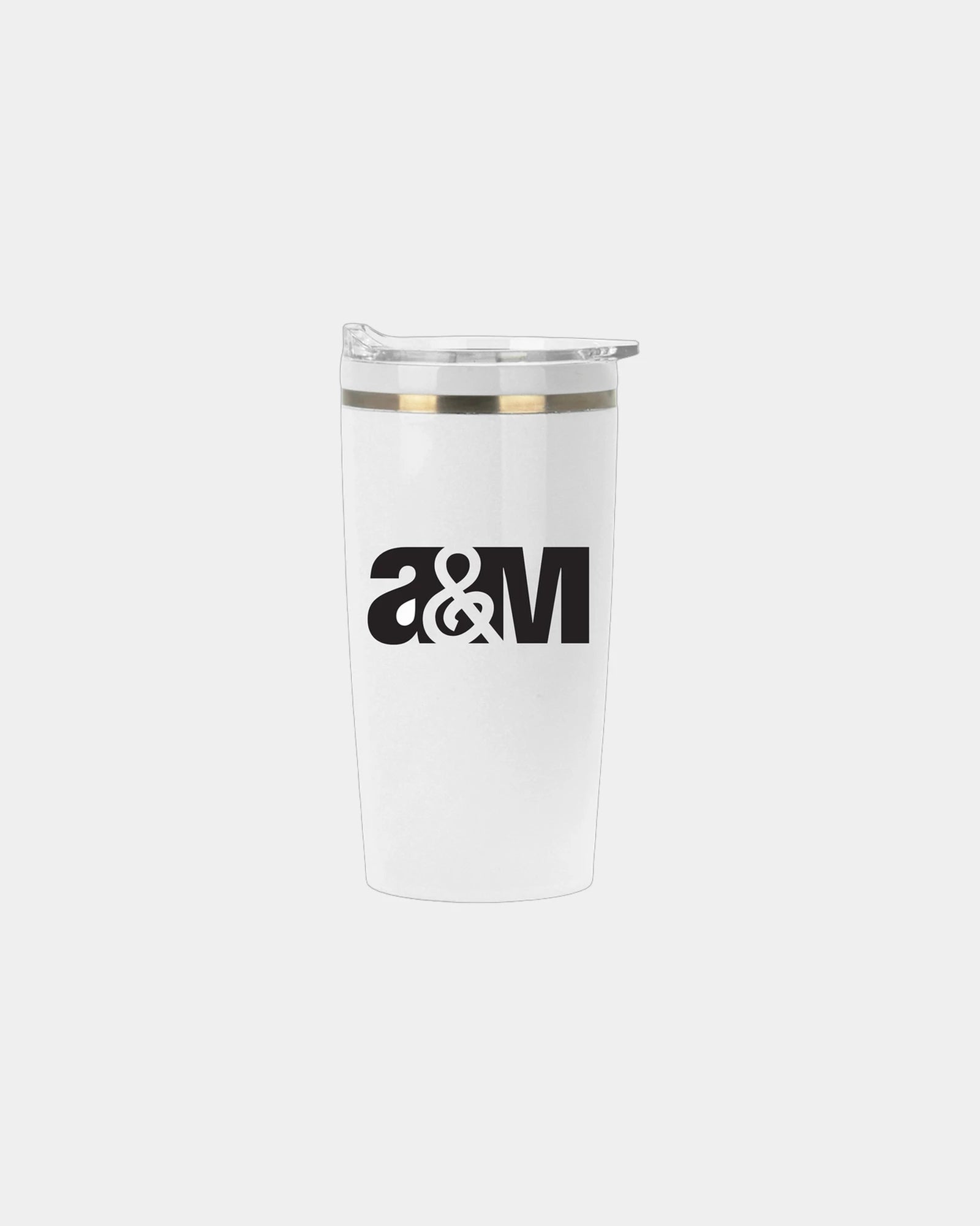 Custom insulated stainless 20-oz tumbler with ceramic trim - White