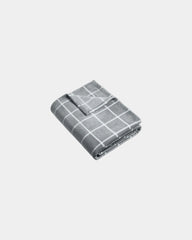 Custom plush blanket Port Authority Ultra Plush 50" x 60" - Gusty Grey/ Marshmallow Check