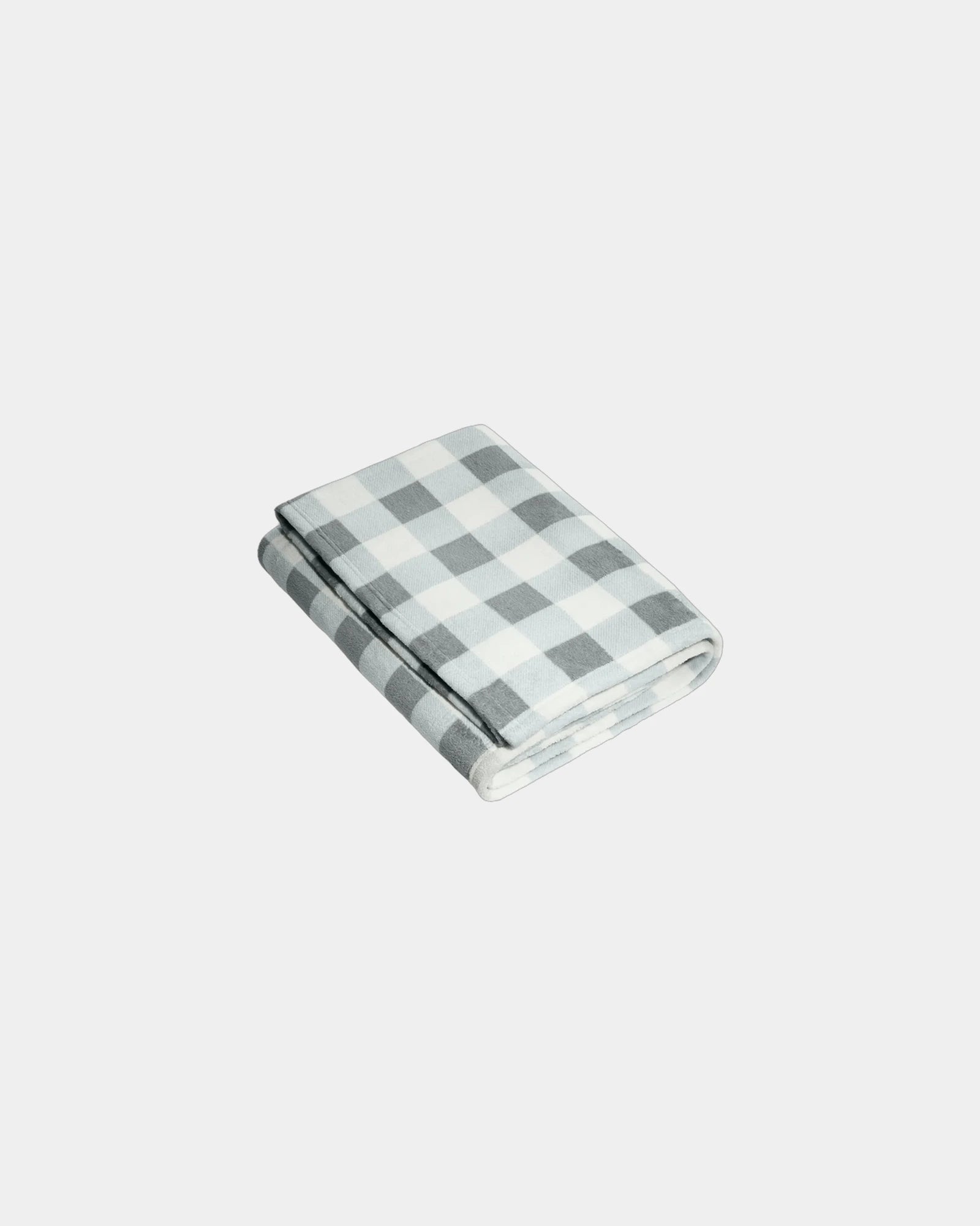 Custom plush blanket Port Authority Ultra Plush 50" x 60" - Marshmallow/ Monument Grey Check