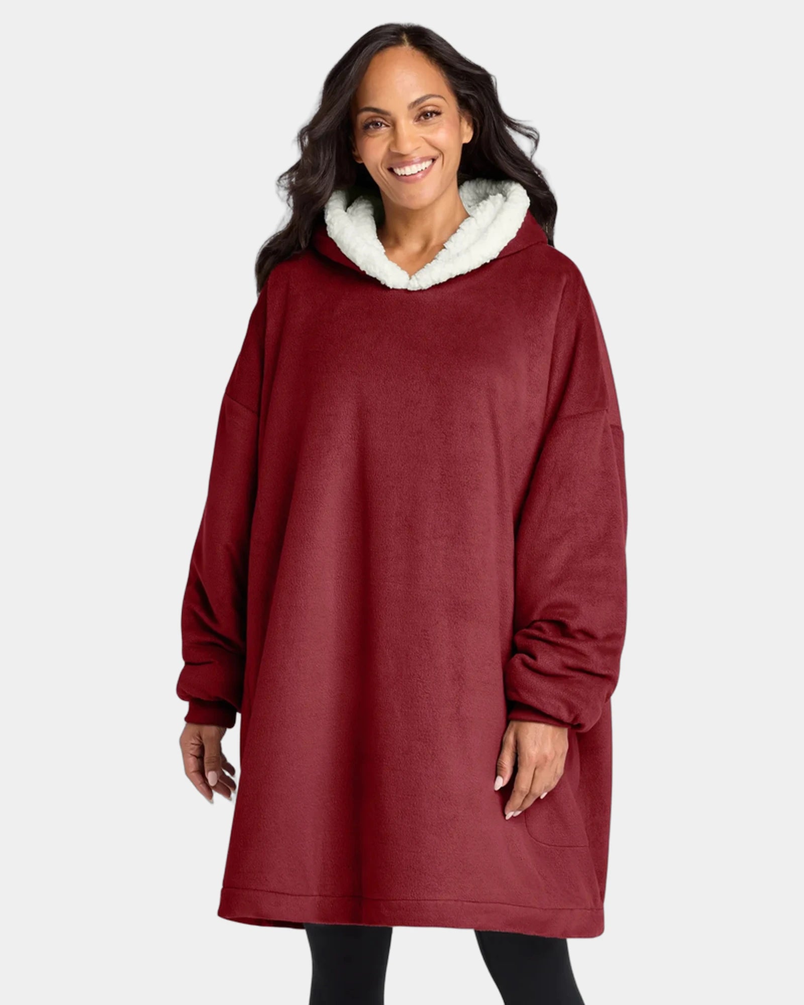 Custom Port Authority Mountain Lodge Wearable Blanket - Red Rhubarb