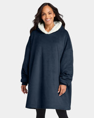 Custom Port Authority Mountain Lodge Wearable Blanket - Navy Eclipse