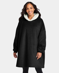 Custom Port Authority Mountain Lodge Wearable Blanket - Black